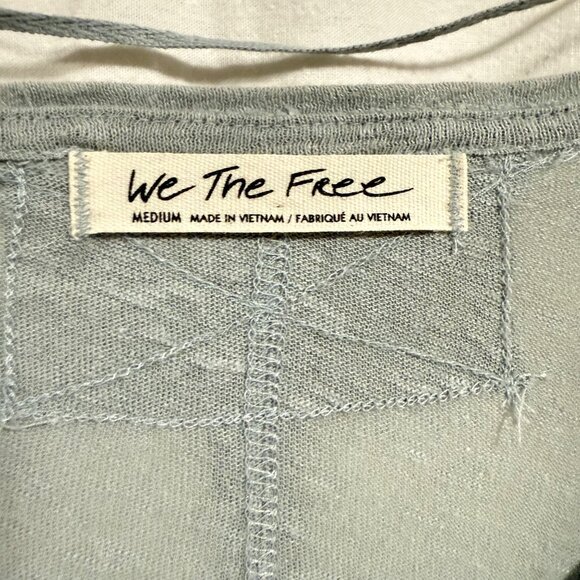 Free People We the Free Grand Slam Henley Size M NWOT Gray and Heather Gray Blue - Picture 4 of 9